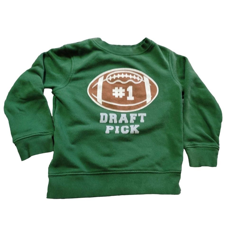 Falls Creek 3T #1 Draft‎ Pick Sweatshirt Green Football Graphic